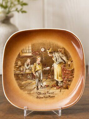 Vintage Hanley Staffordshire Dickens Ware Plates Set of 2 – Oliver Twist & Saire